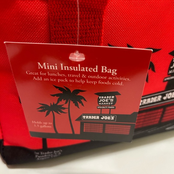 New with tag Trader Joe's Black and Red Tote and Cooler Bag Set - Picture 7 of 11